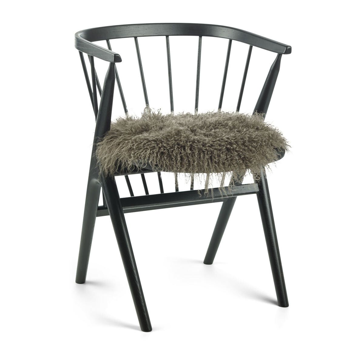 Dessus de siège en peau de mouton tibétaine | Ø38 cm Taupe