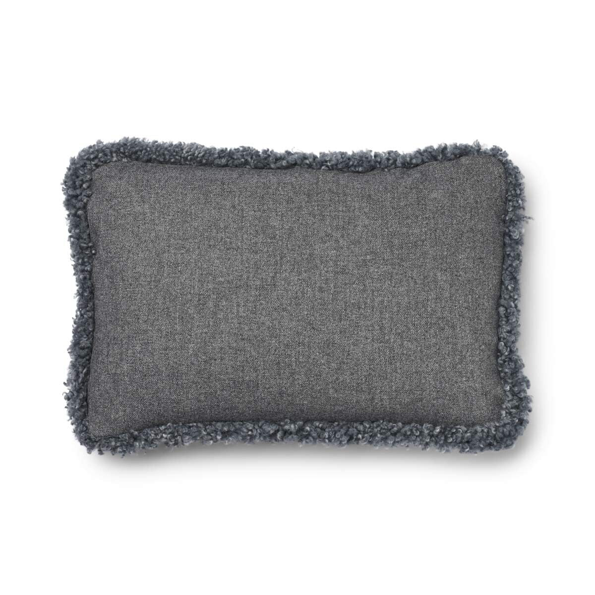 Coussin en laine courte de mouton Pierre/Gris clair