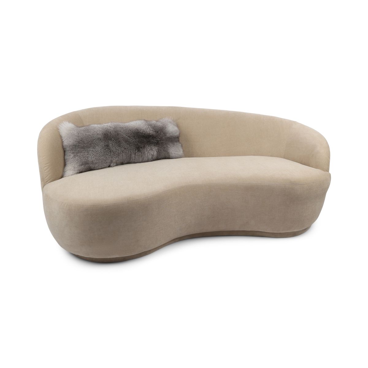 Coussin Premium en Fourrure de Renard | Dos en Cachemire | Norvège | Sapphire Frost | 30x80 cm