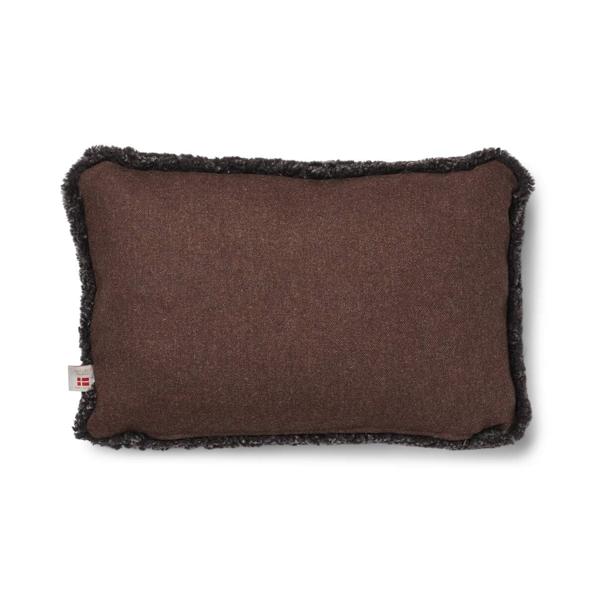 Coussin en laine courte de mouton Marron/Cappuccino