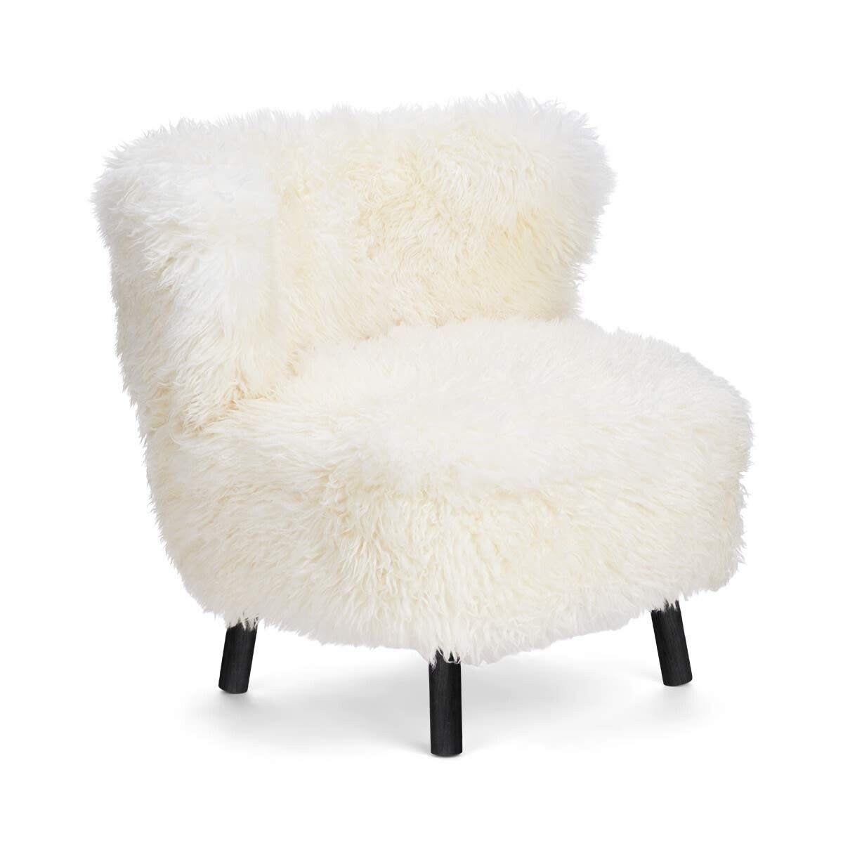 Fauteuil lounge Emily | Laine courte Blanche-Neige