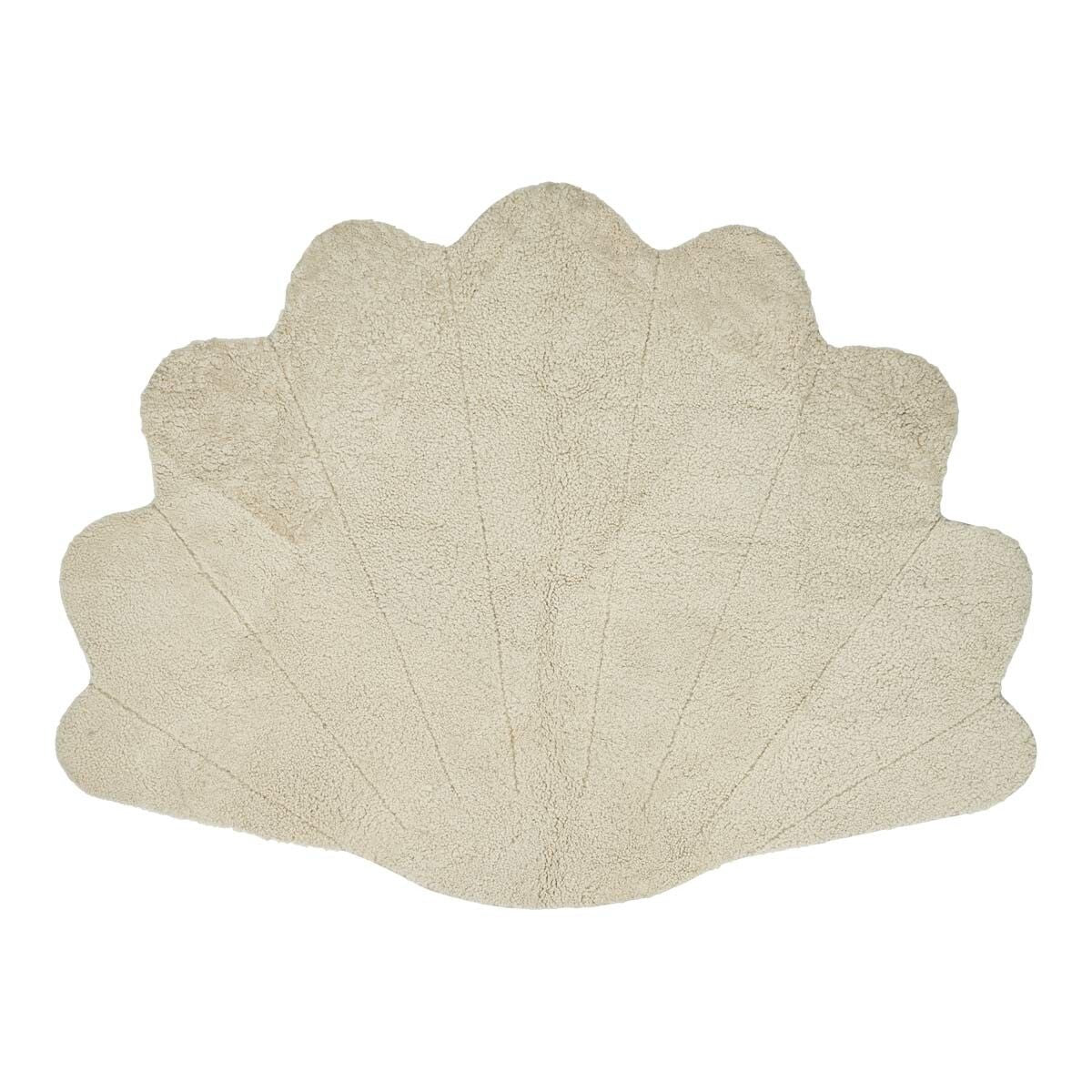 Tapis court en laine bouclée en peau de mouton Shell Design 210x150 cm