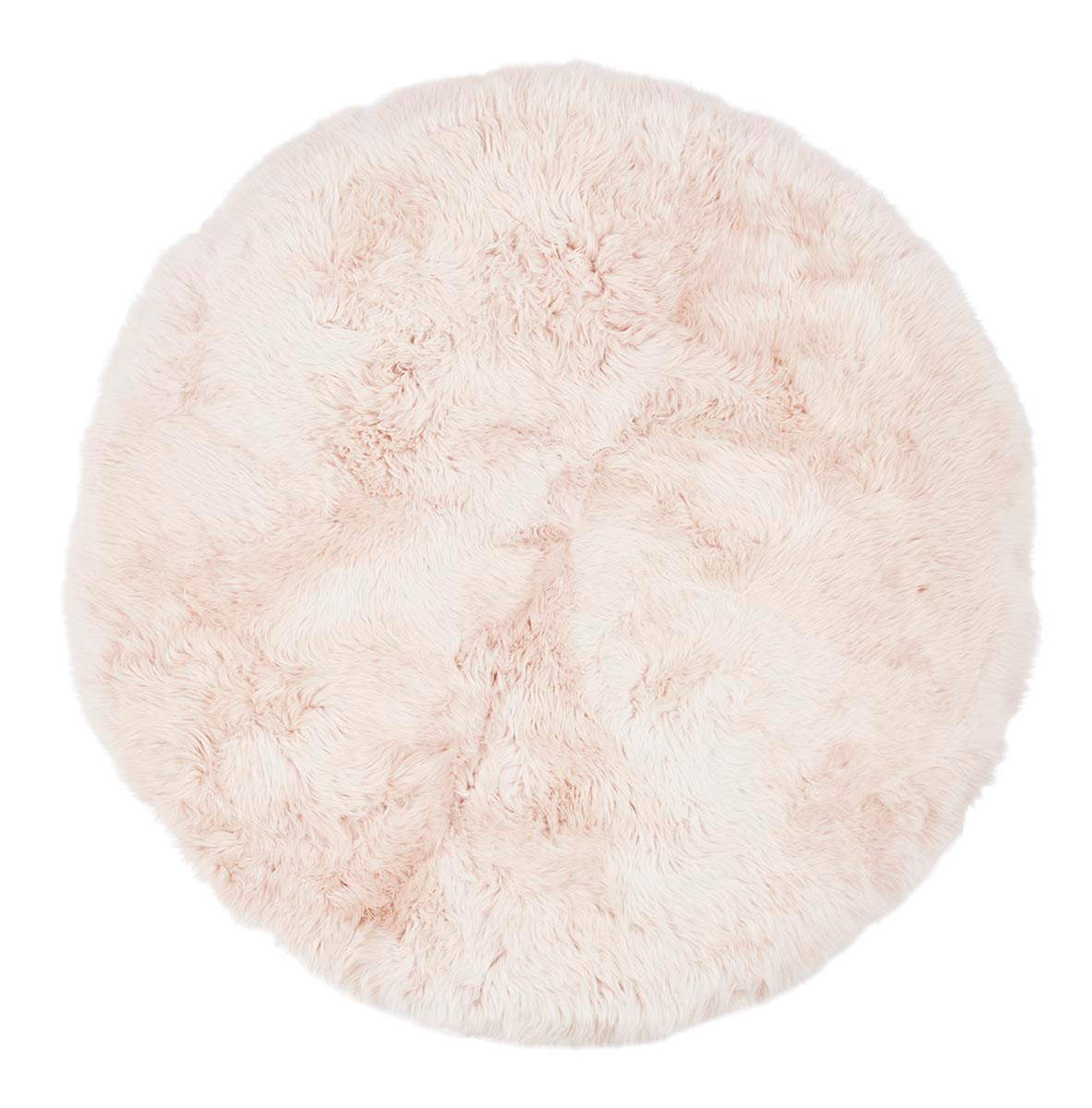 Tapis design en laine et peau de mouton ø140 cm Rose