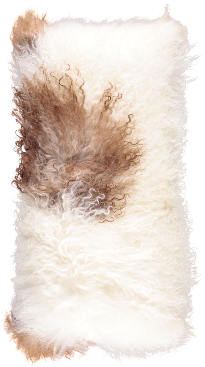 Coussin bouclé Blanc/Marron/Mix