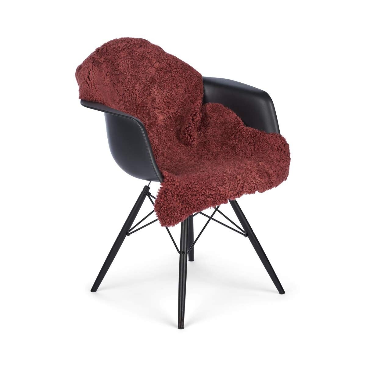 Peau de mouton à laine courte bouclée 90 cm Pomme épicée