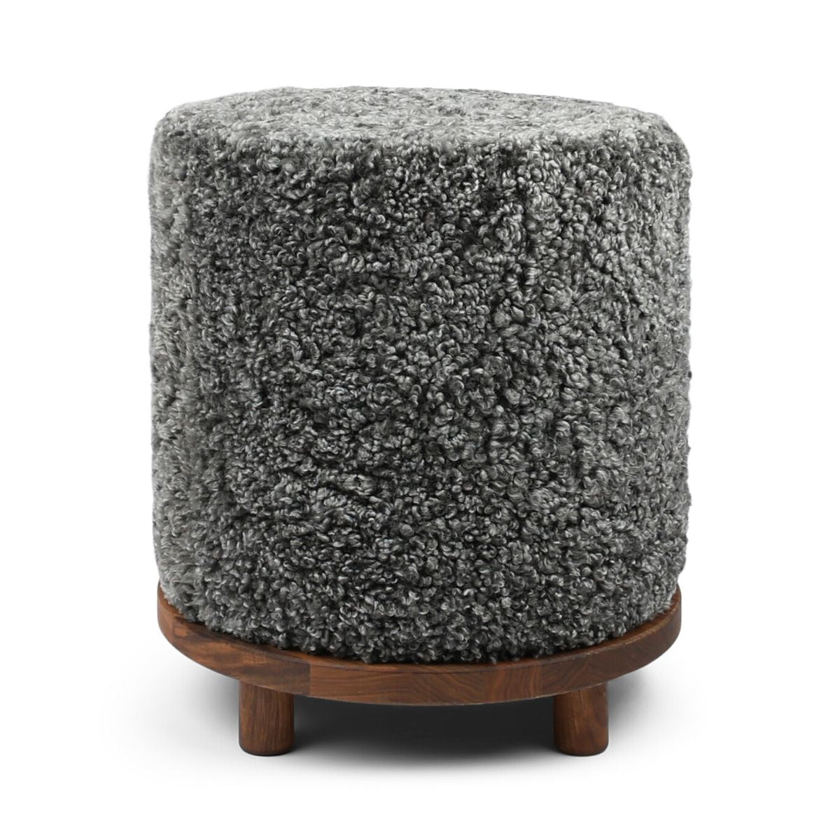 Tabouret Simon en Laine courte Graphite