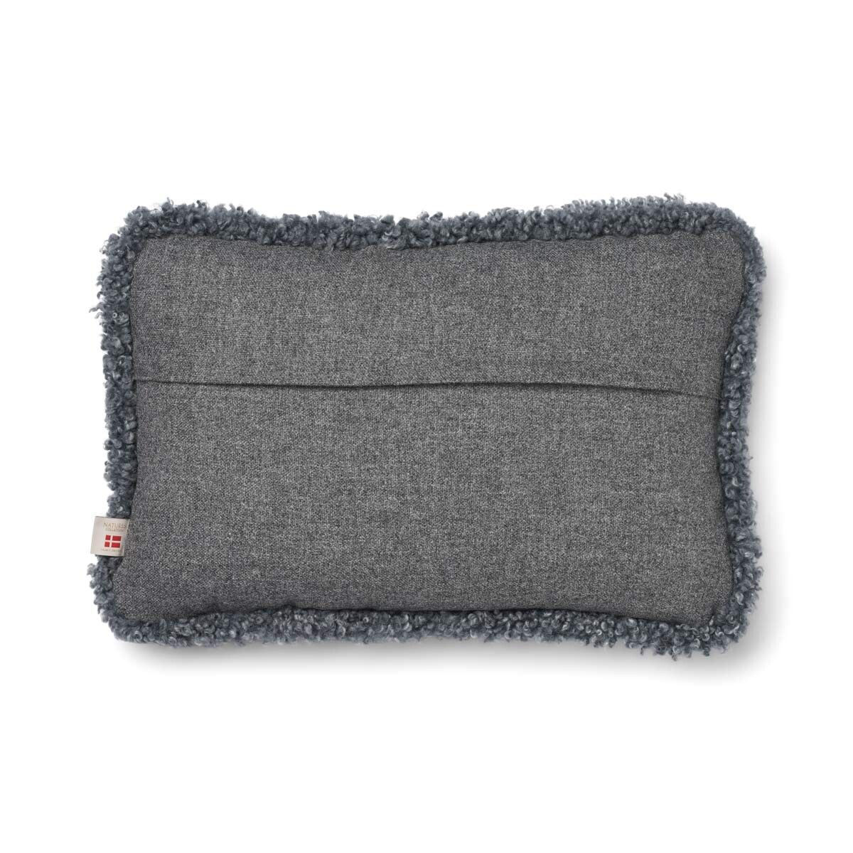 Coussin en laine courte de mouton Pierre/Gris clair