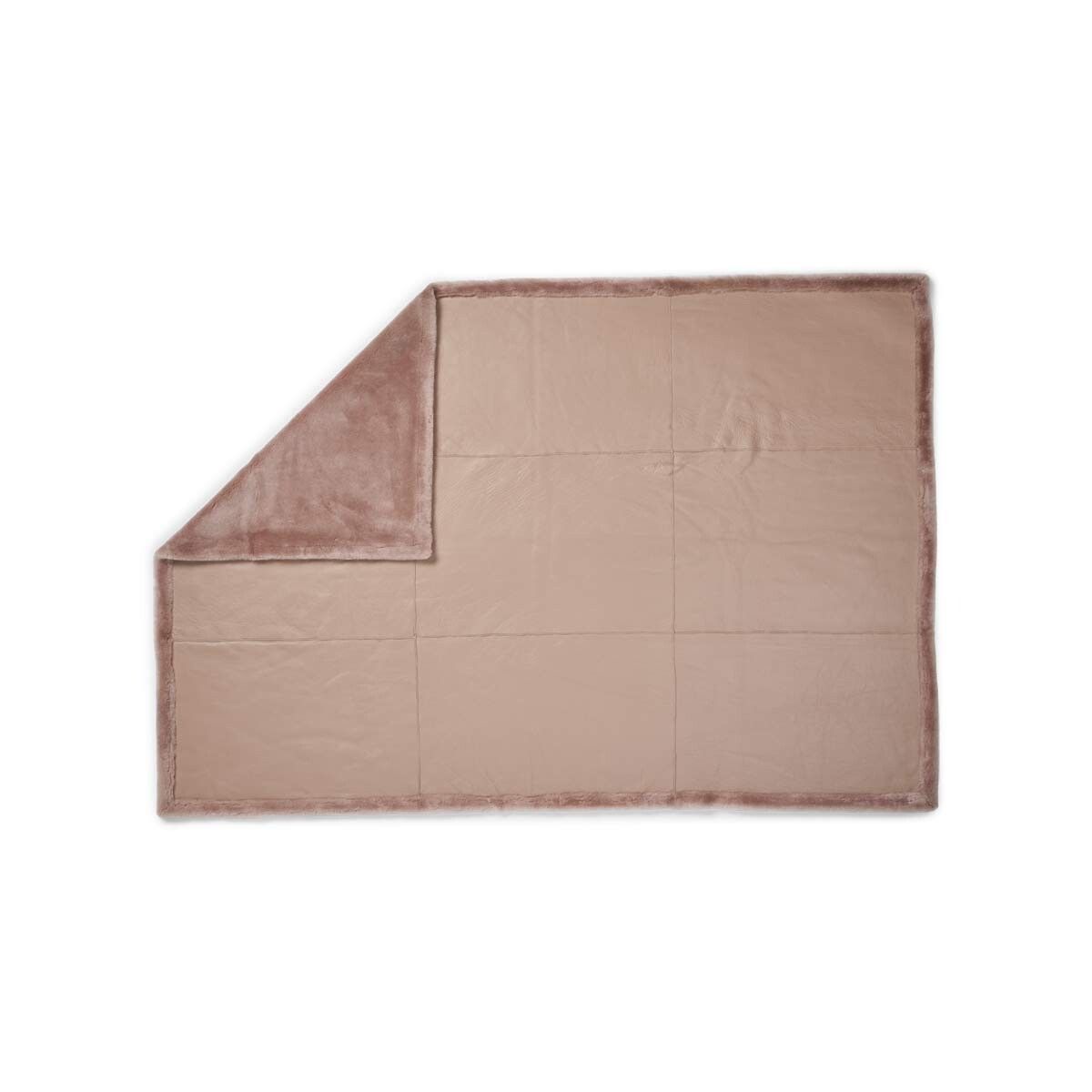 Jeté Angelina | Peau de mouton double face | Laine courte Stuc Sable