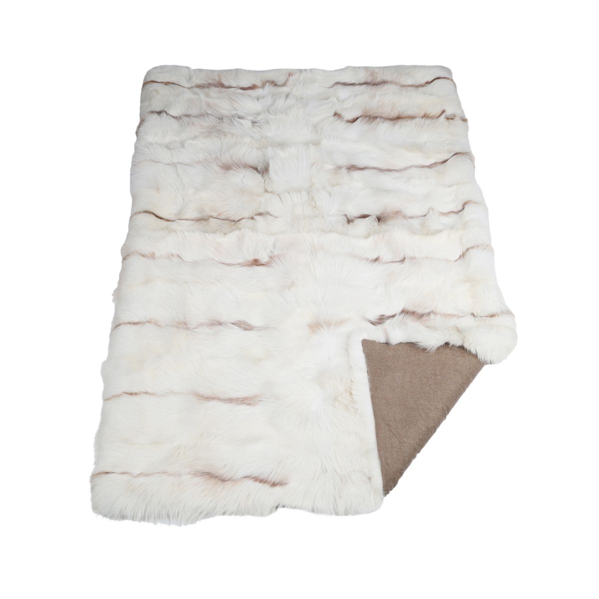 Plaid Premium en Fourrure de Renard | Doublure Cachemire | Sun Glow Fox | 150x210 cm