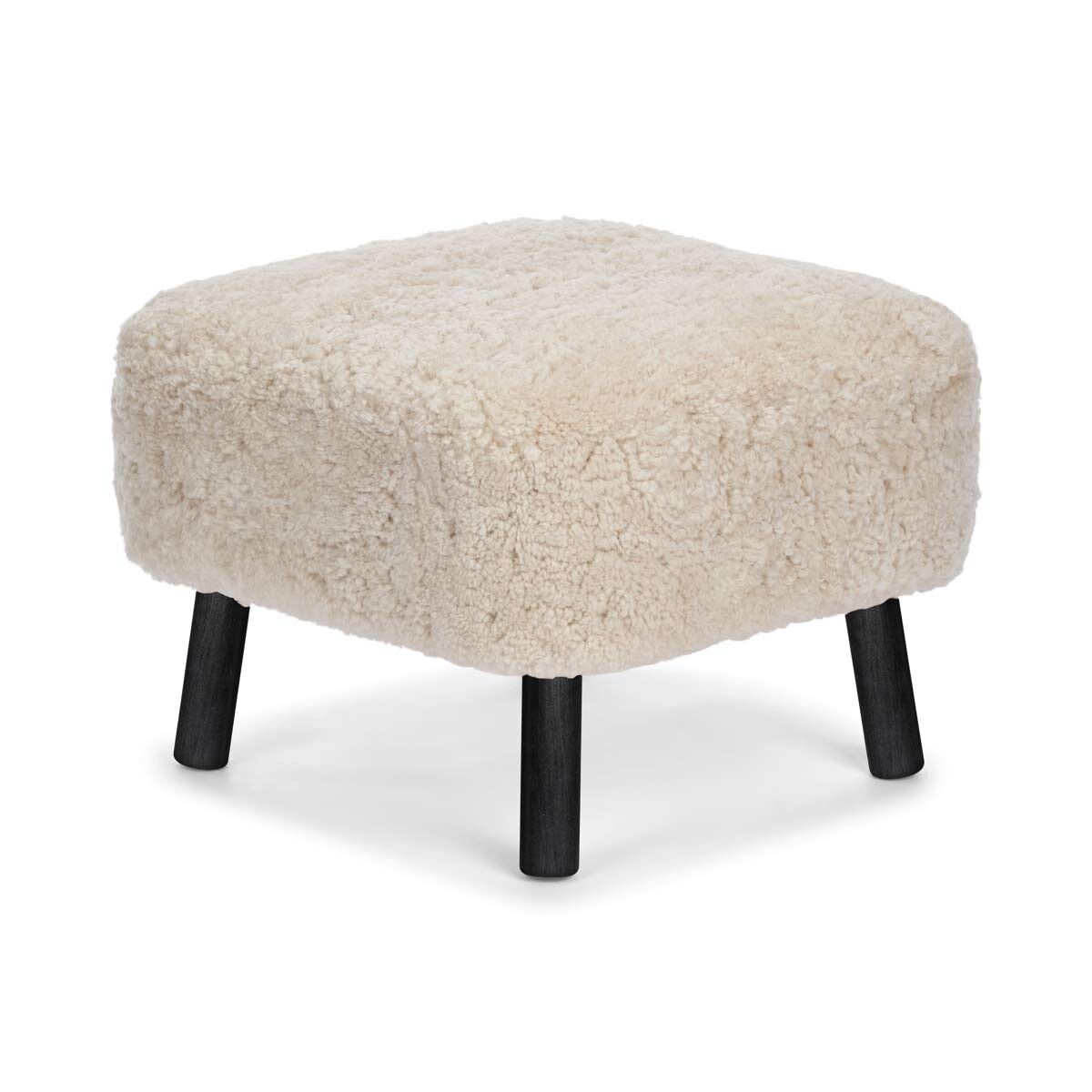 Repose-pieds Emily | Peau de mouton | Laine courte Perle