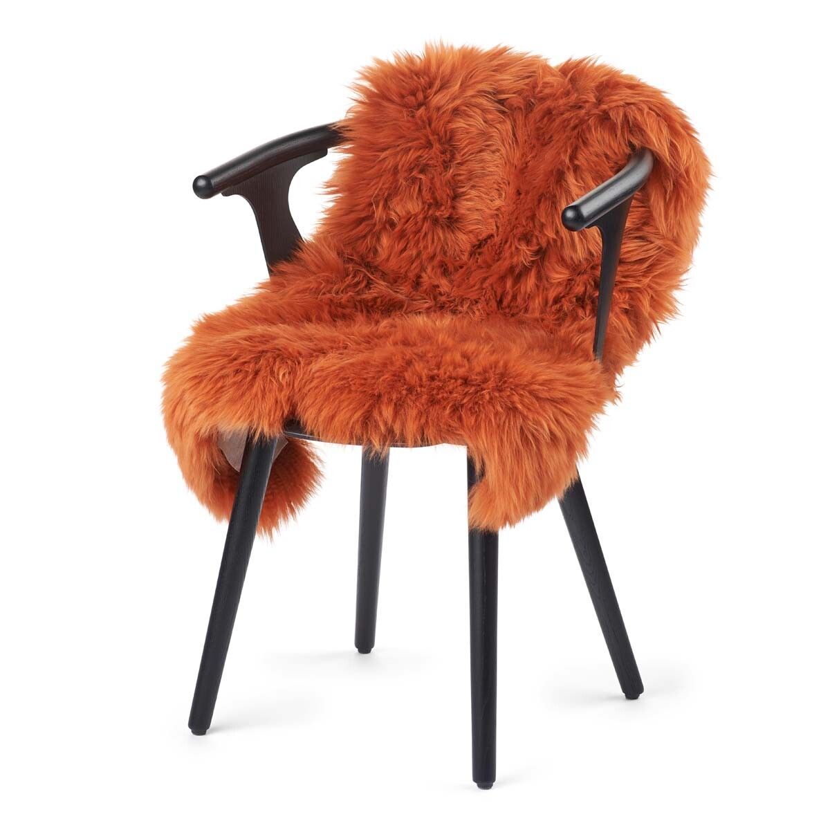 Peau de mouton de Nouvelle-Zélande à laine longue 100 cm Rouille