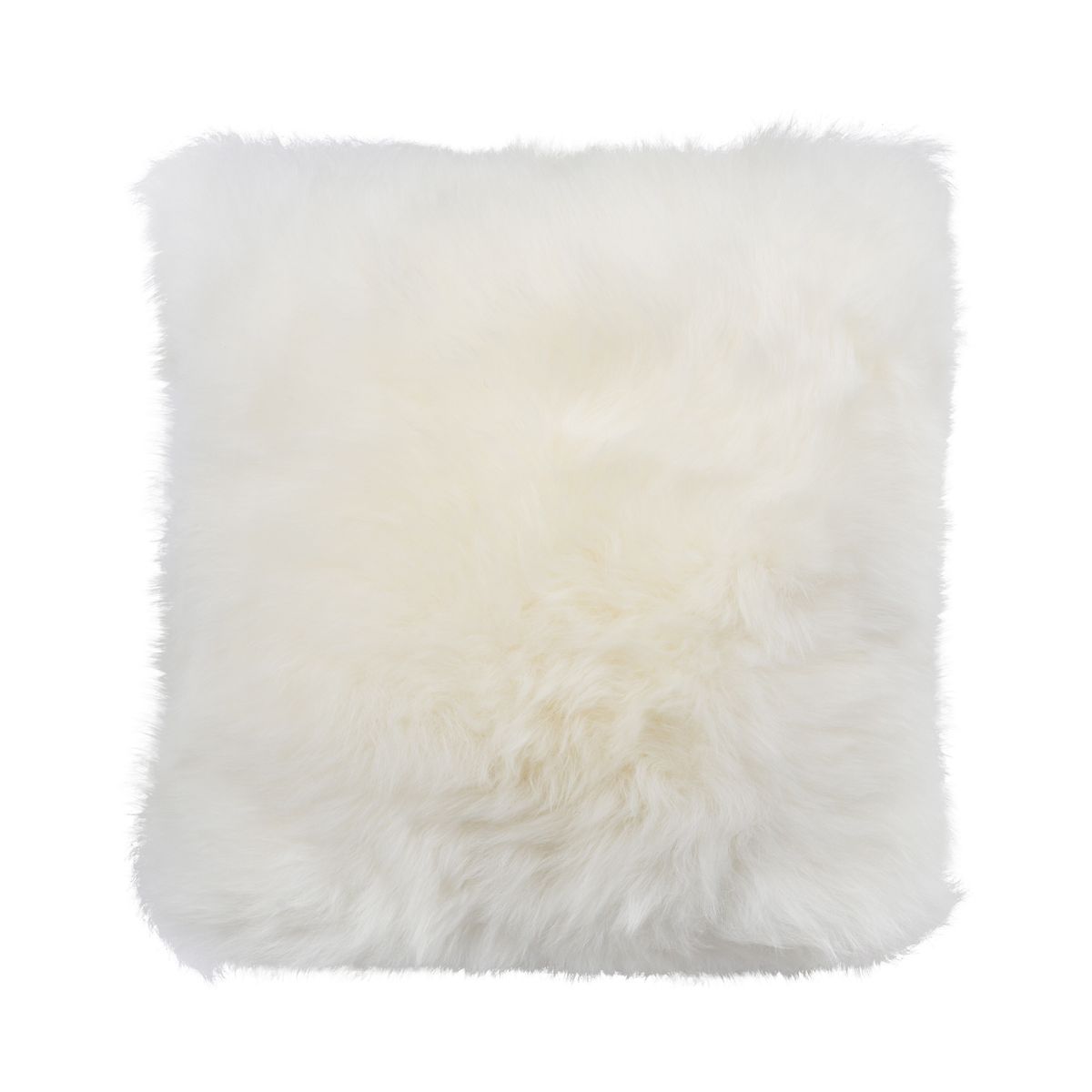Coussin en peau de mouton Toscana | Poils longs | Double face Blanc