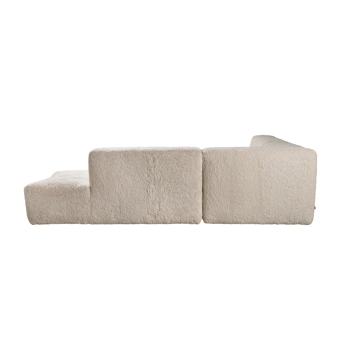Canapé modulaire Julian | Modules angle, central et terminal | Peau de mouton bouclée de Nouvelle-Zélande Perle