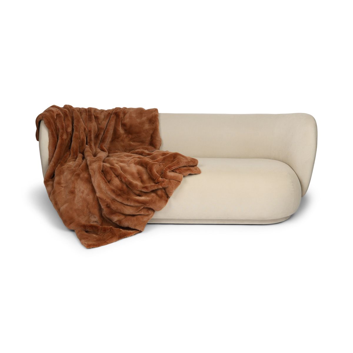 Plaid en Vison | Doublure Cachemire | Camel | 140x160 cm