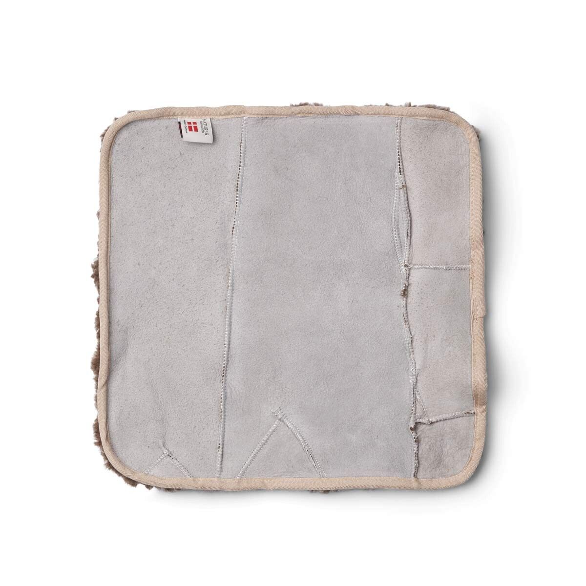 Dessus de siège en peau de mouton tibétaine | Ø38 cm Taupe