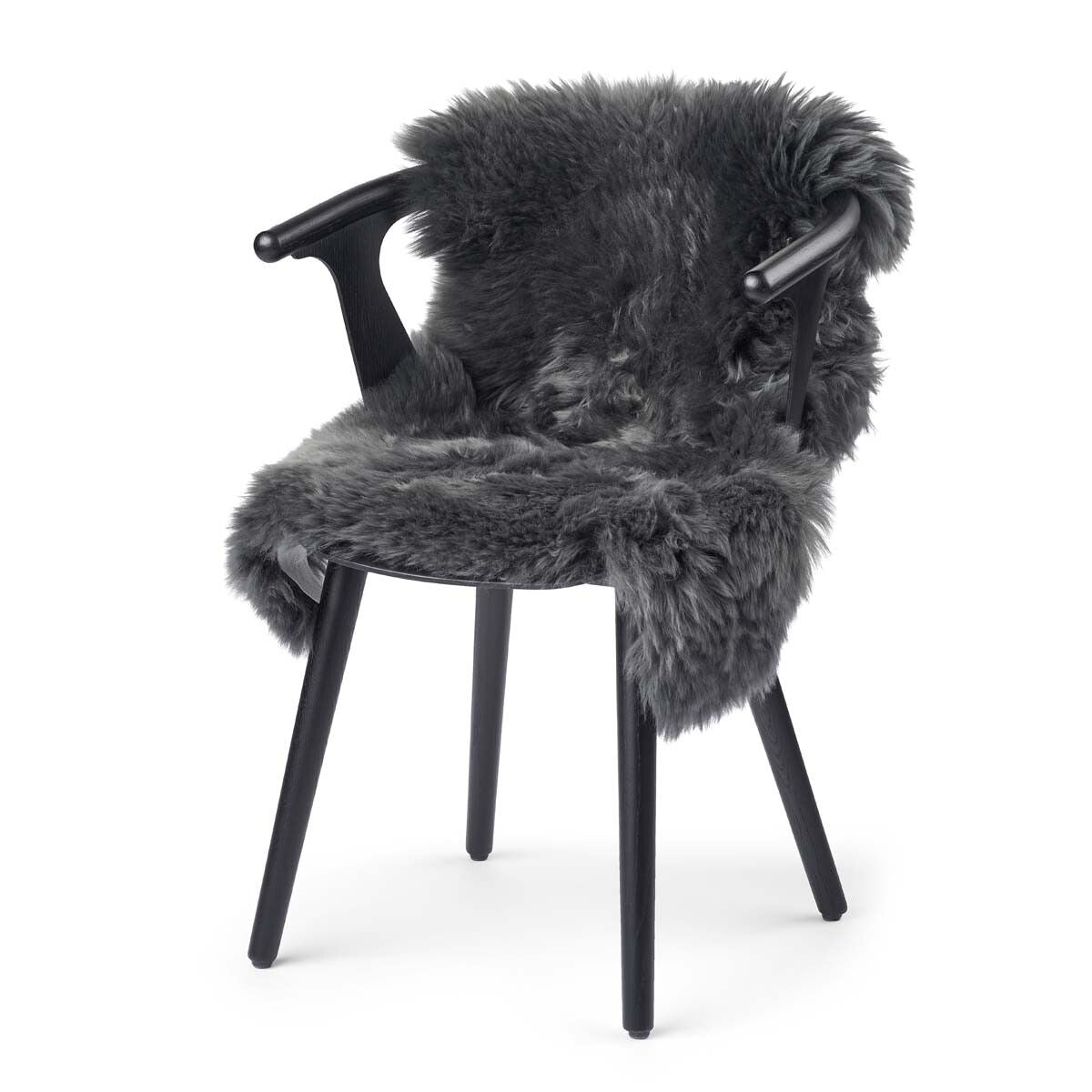 Peau de mouton de Nouvelle-Zélande à laine longue 100 cm Acier
