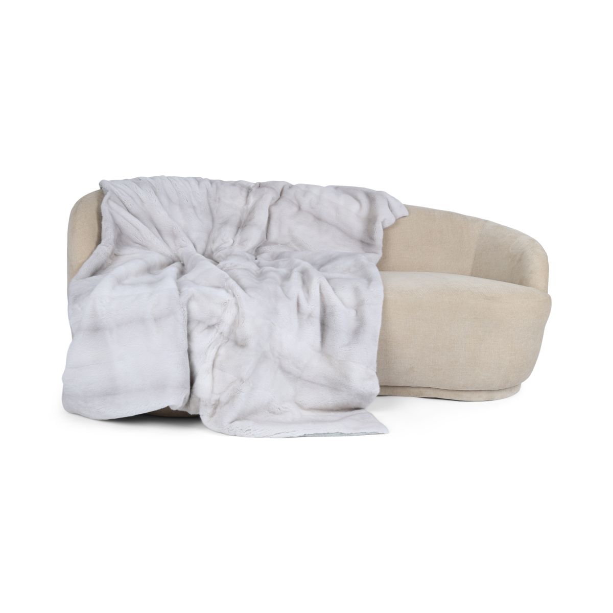 Jeté en vison avec revers en cachemire | Pearl Cross | 180 × 130 cm