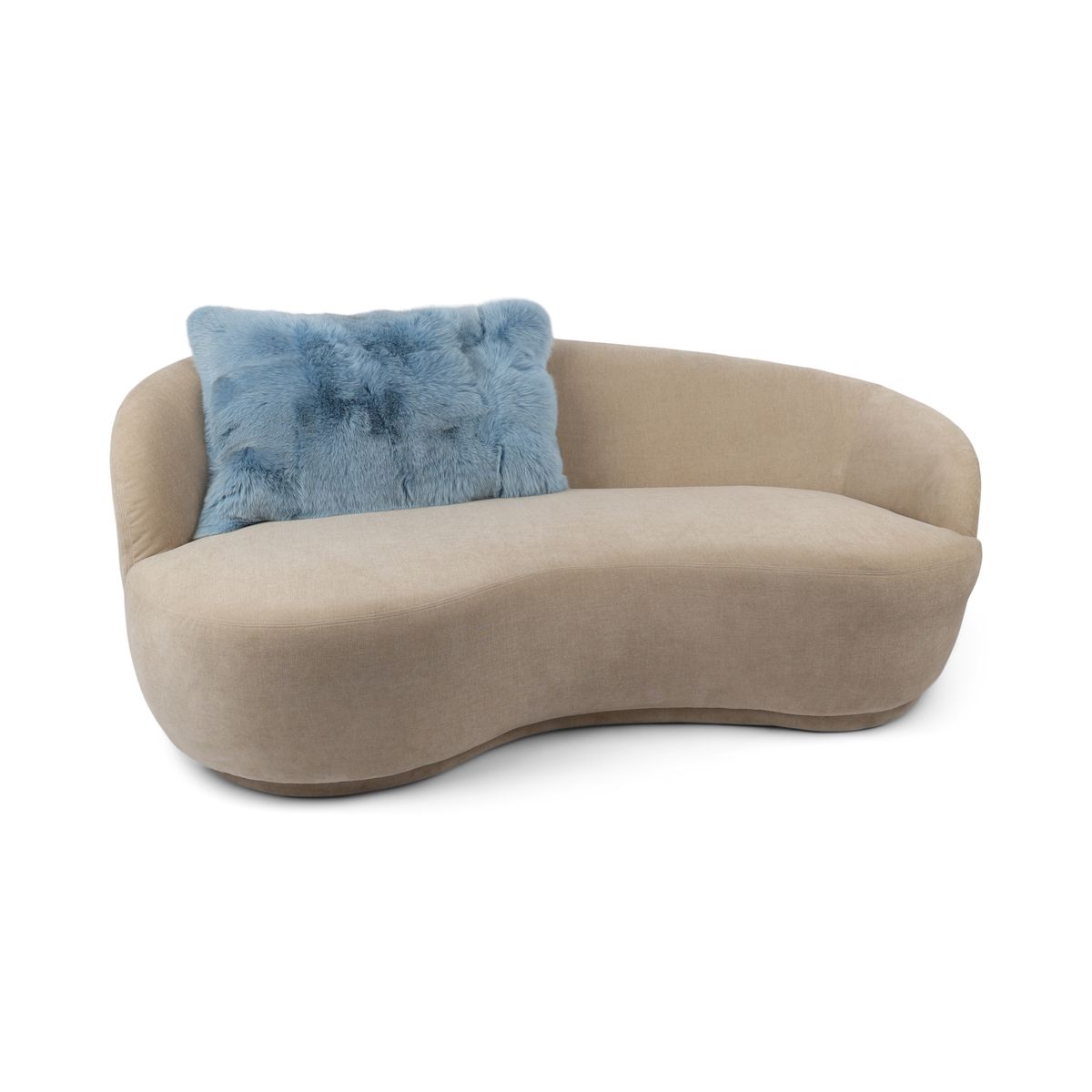 Coussin Premium en Renard | Doublure Cachemire | Norvège | Bleu Ciel | 48x30 cm