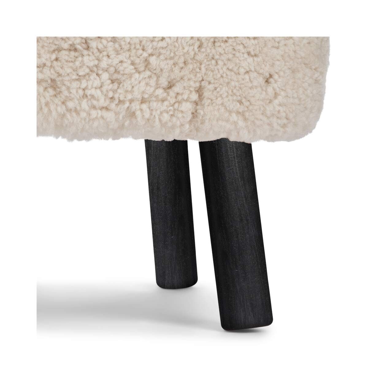 Repose-pieds Emily | Peau de mouton | Laine courte Perle