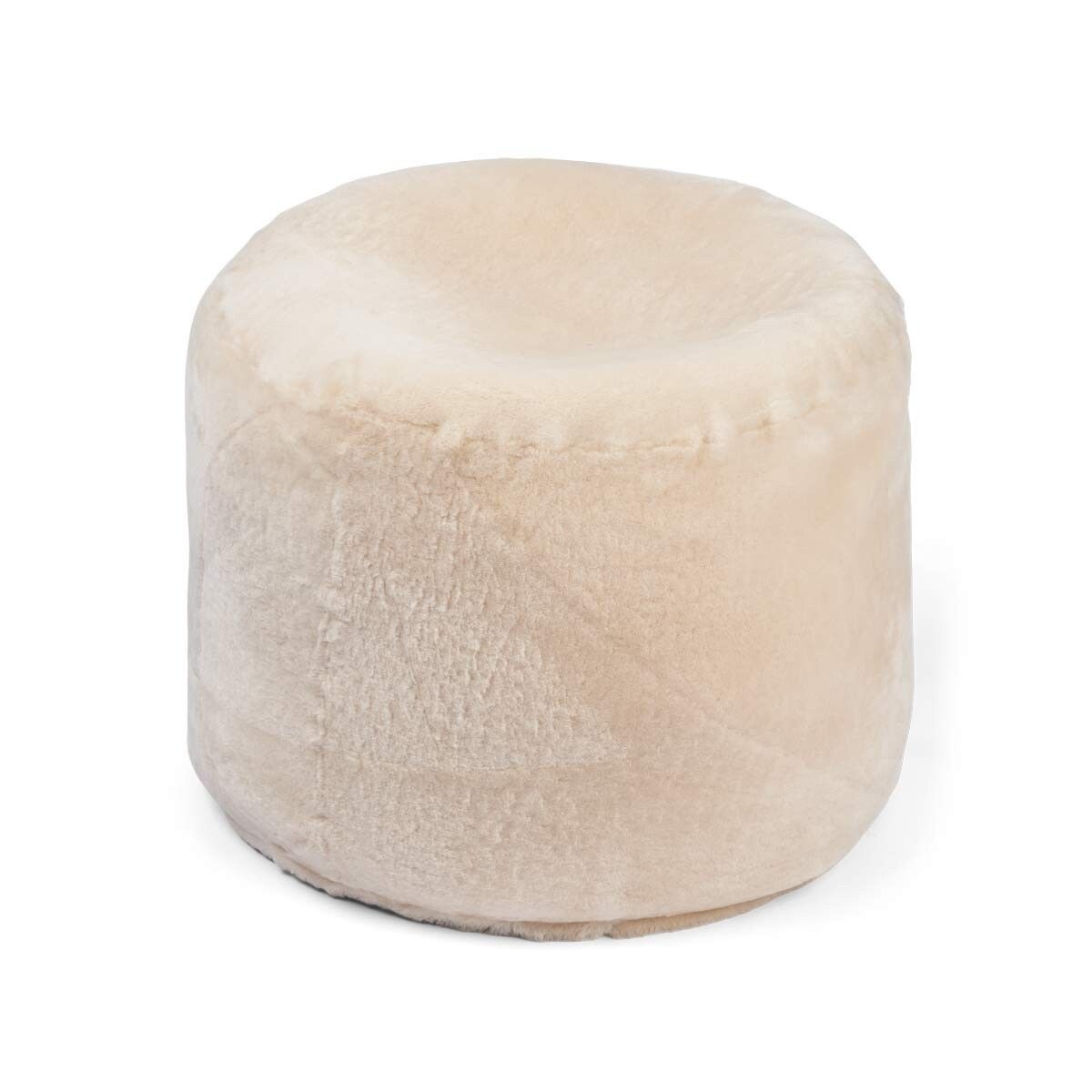 Pouf rond en mocassin Naturel