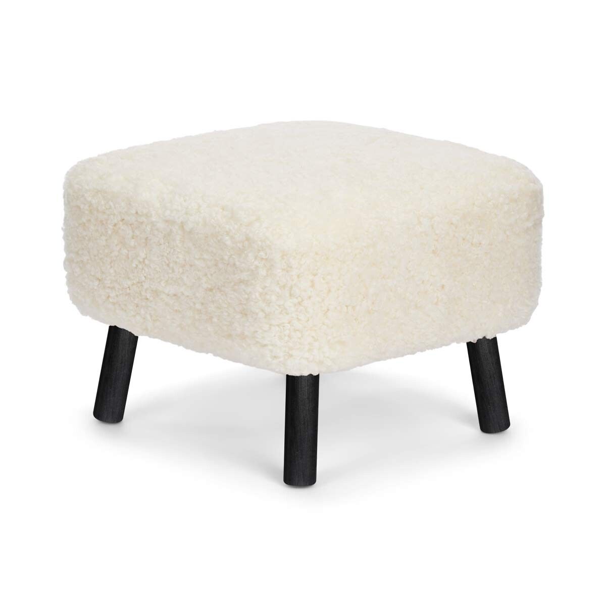 Repose-pieds Emily | Peau de mouton | Laine courte Ivoire