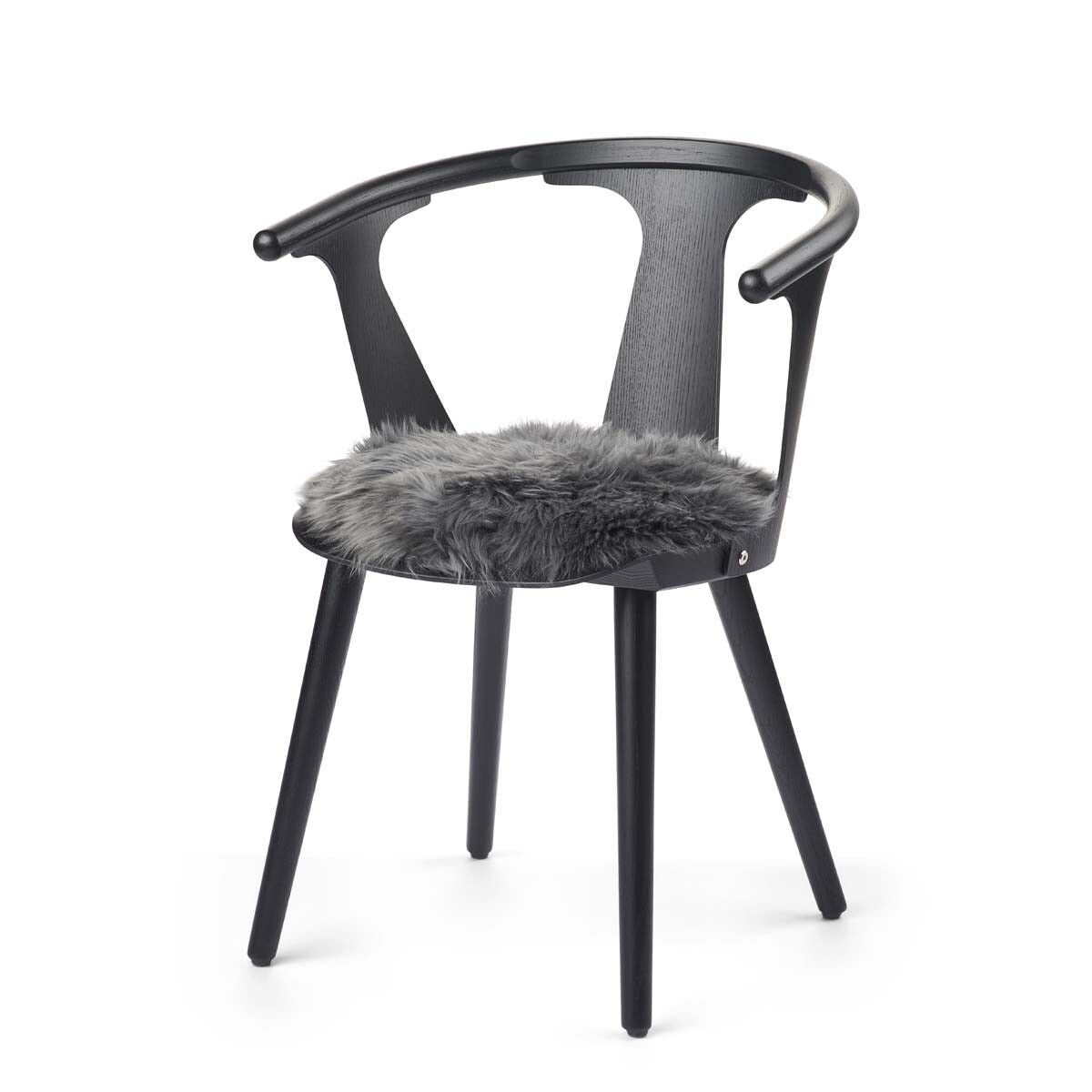 Dessus de siège en peau de mouton | Laine longue | Ø38 cm Acier
