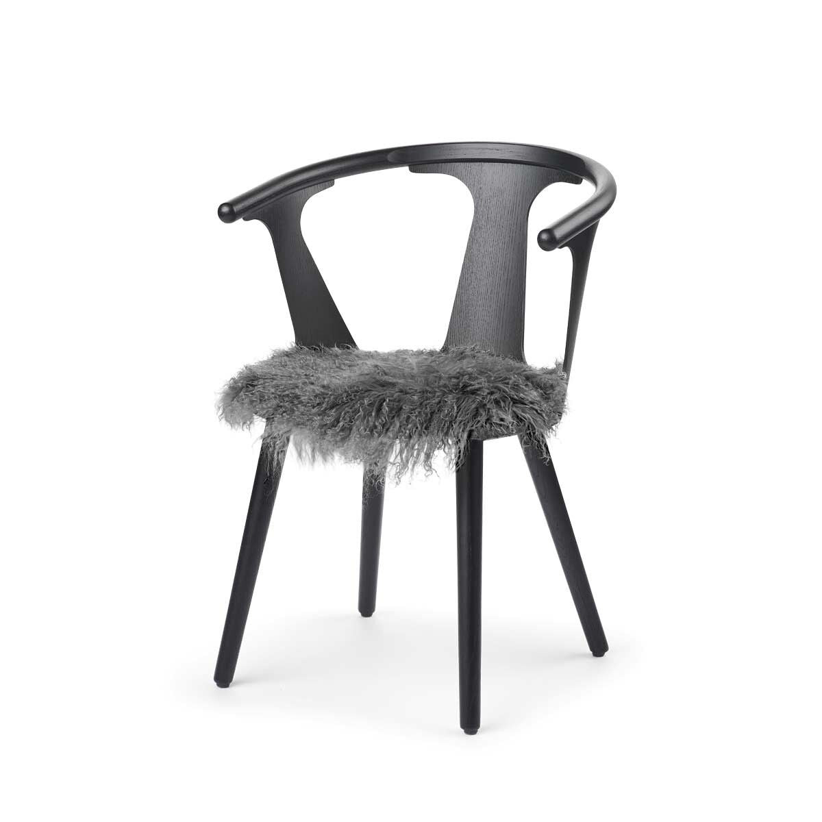 Dessus de siège en peau de mouton tibétaine | Ø38 cm Acier