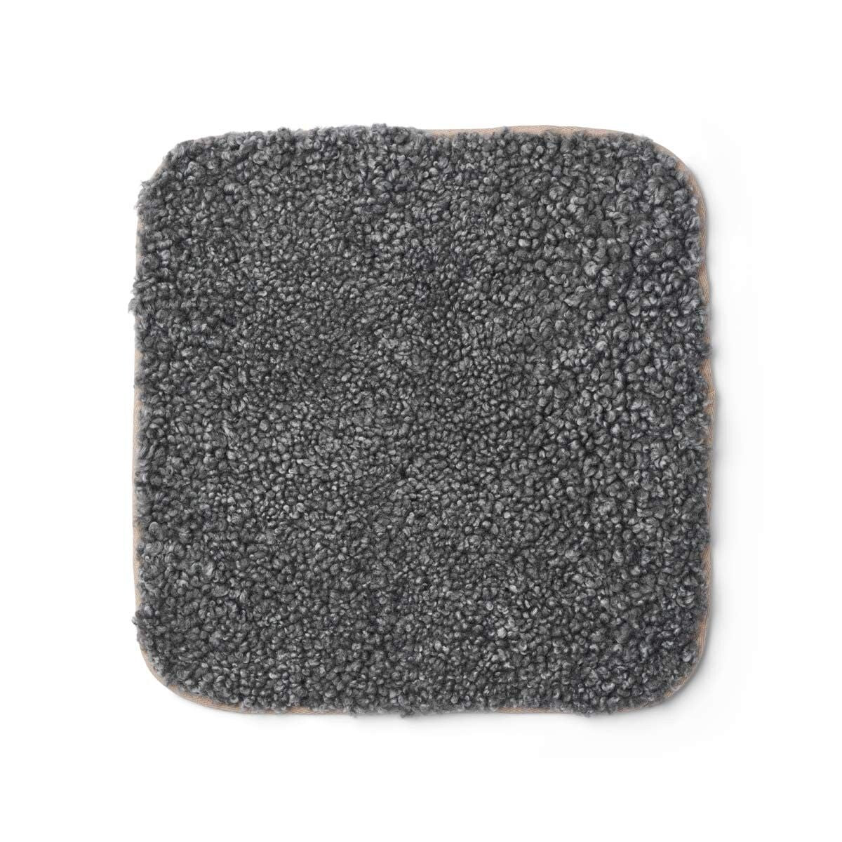 Dessus de siège en peau de mouton tibétaine | Ø38 cm Graphite