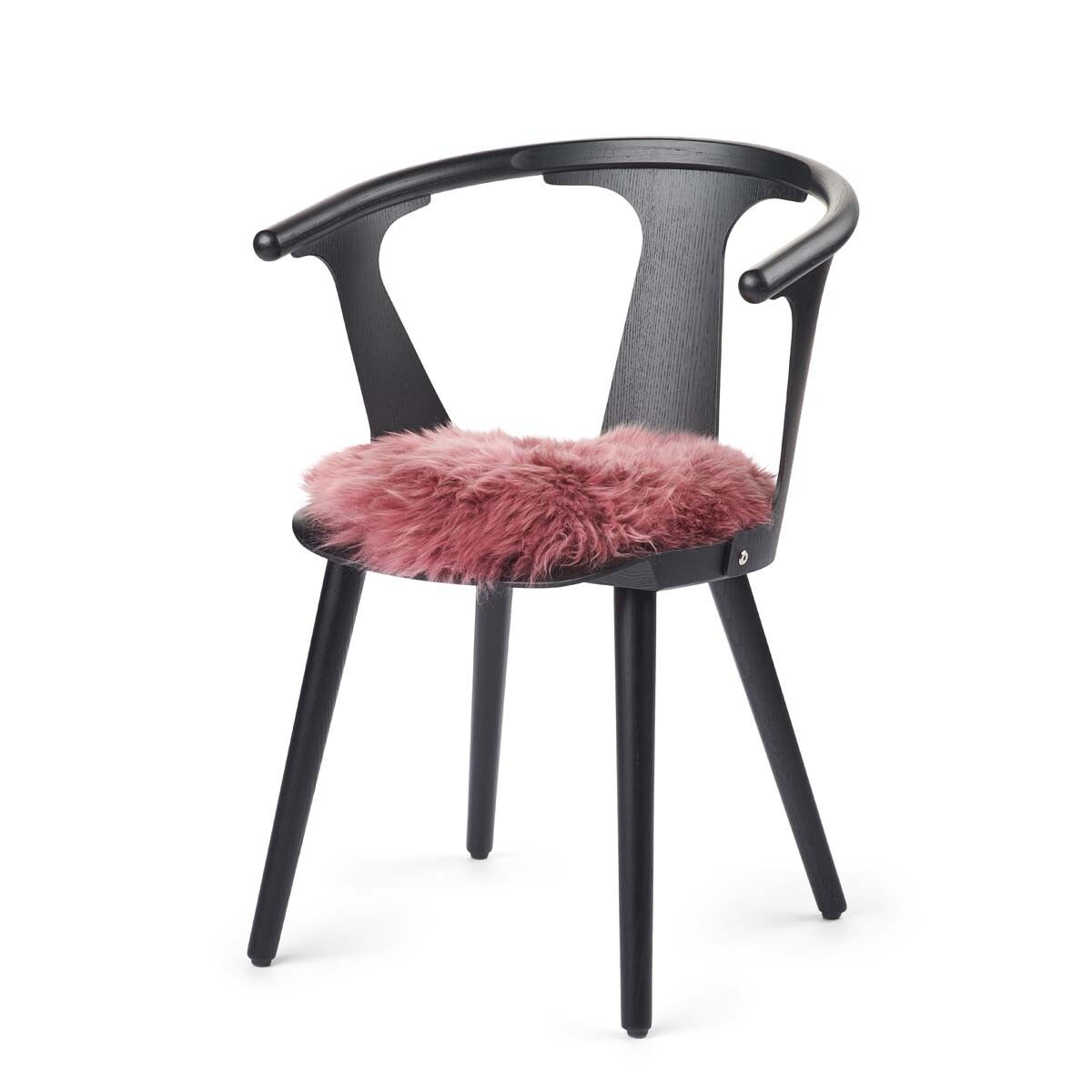 Dessus de siège en peau de mouton | Laine longue | Ø38 cm Vieille Rose