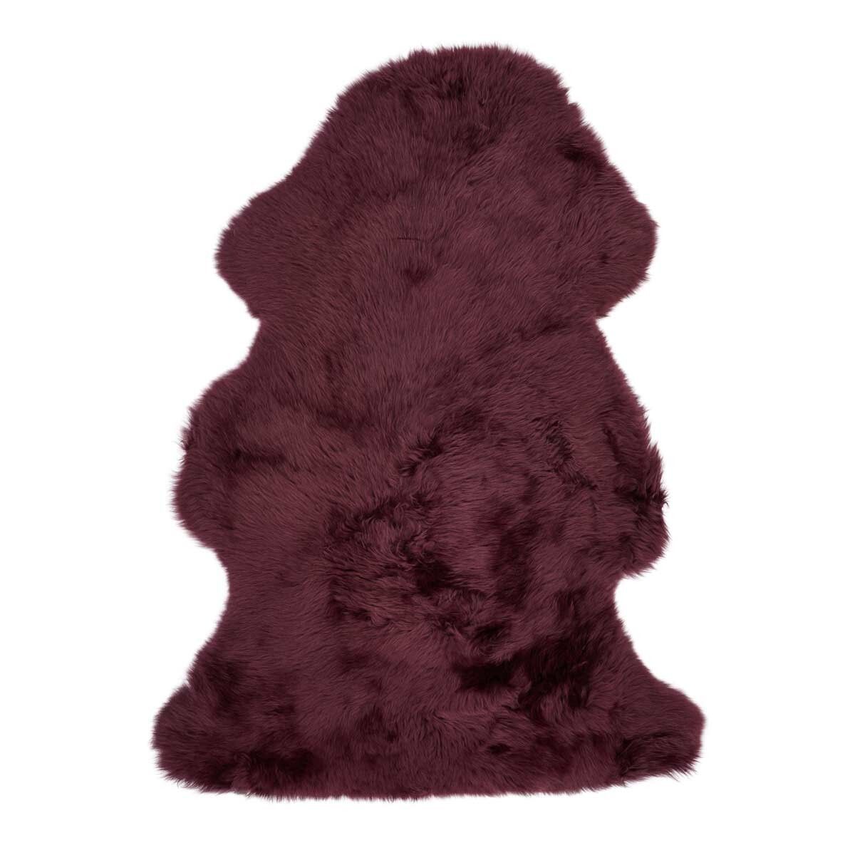 Peau de mouton de Nouvelle-Zélande à laine longue 115x60 cm Aubergine