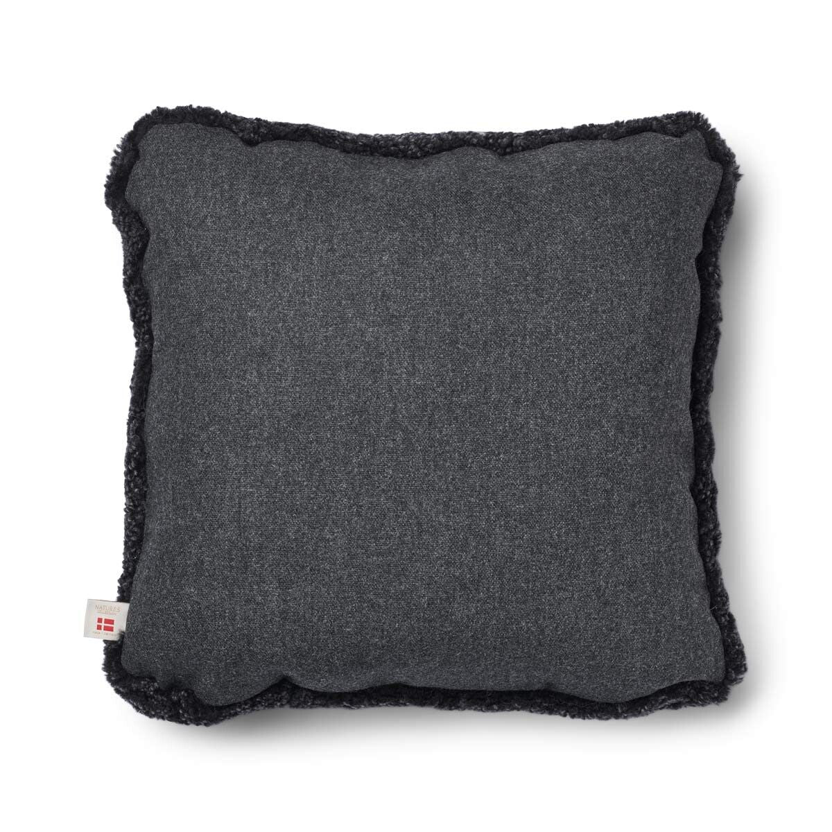 Coussin en laine courte de mouton Anthracite/Anthracite