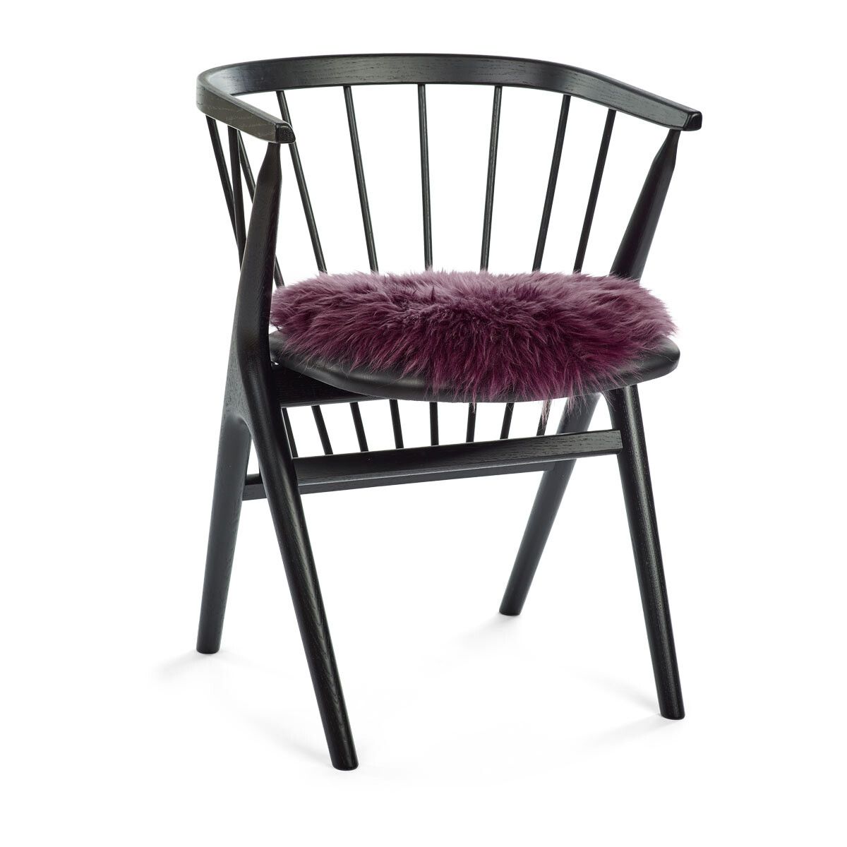 Dessus de siège en peau de mouton | Laine longue | Ø38 cm Aubergine