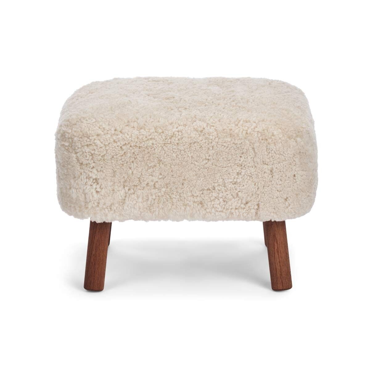 Repose-pieds Emily | Peau de mouton | Laine courte Perle