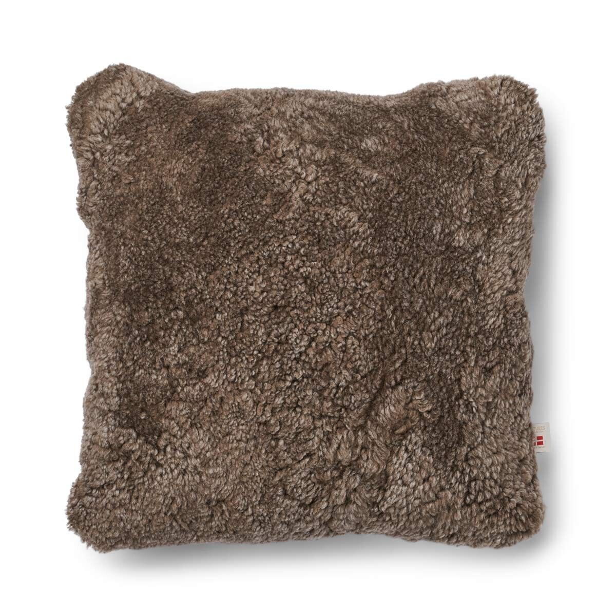 Coussin en laine courte de mouton Beige/Taupe
