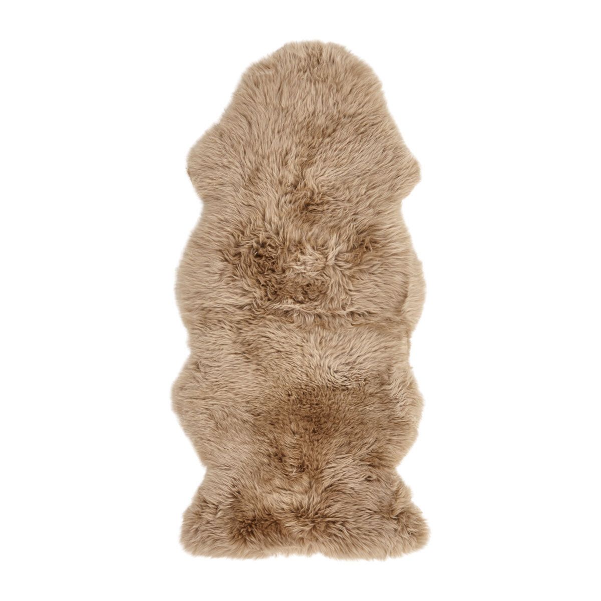 Peau de mouton de Nouvelle-Zélande à laine longue 135 cm Taupe