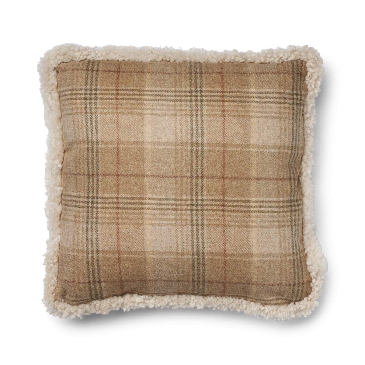 Coussin en laine courte de mouton