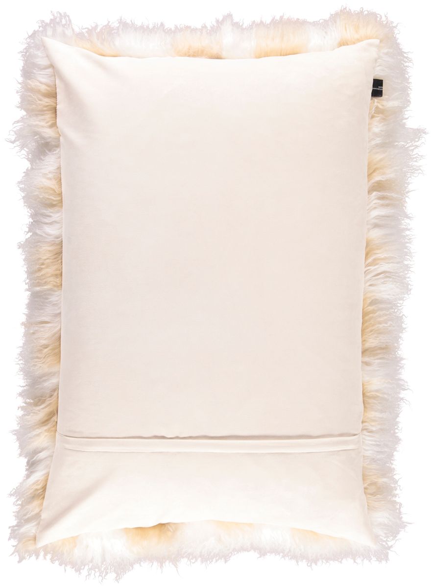 Coussin bouclé Soleil arctique/Ivoire