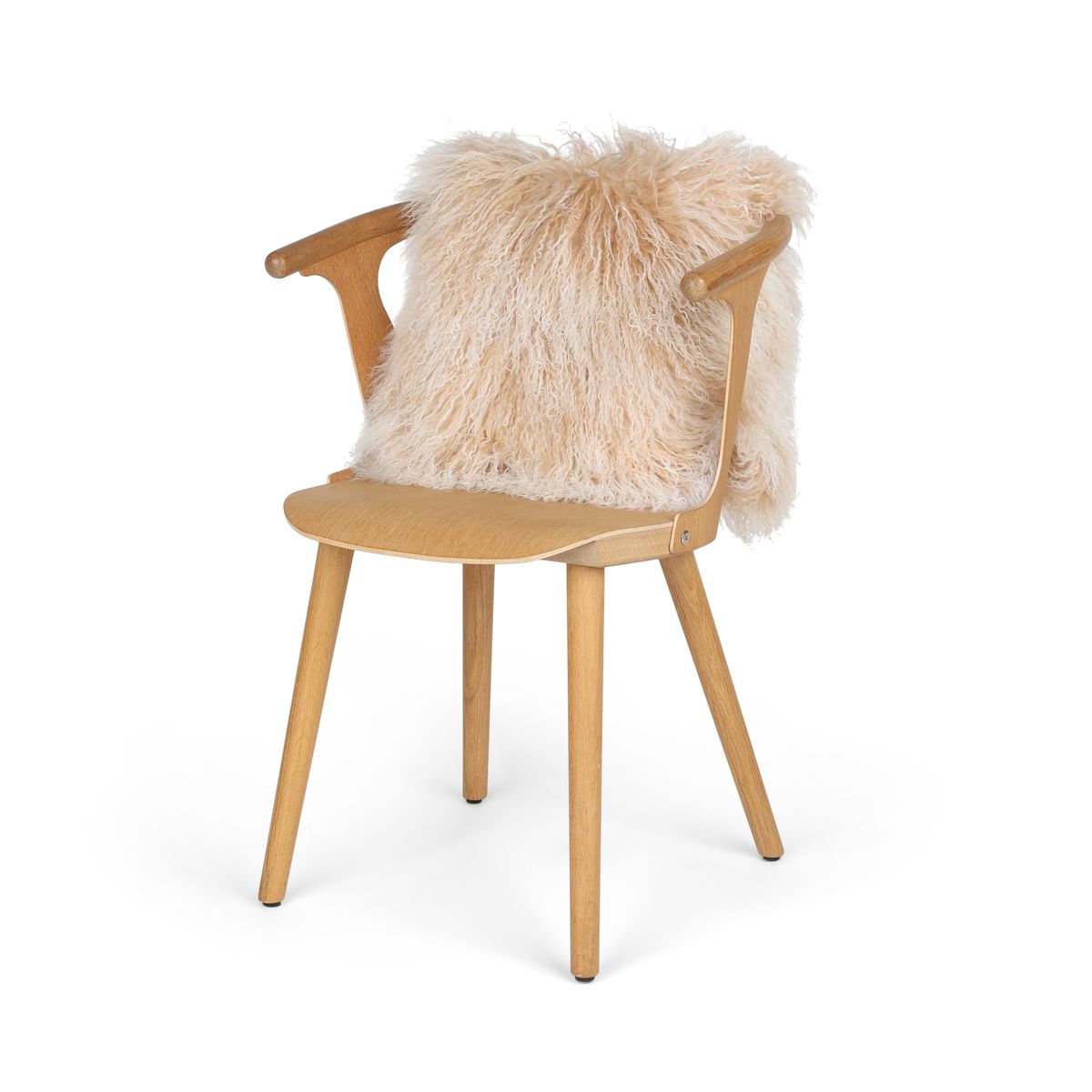 Coussin en peau de mouton bouclée Lever de soleil arctique