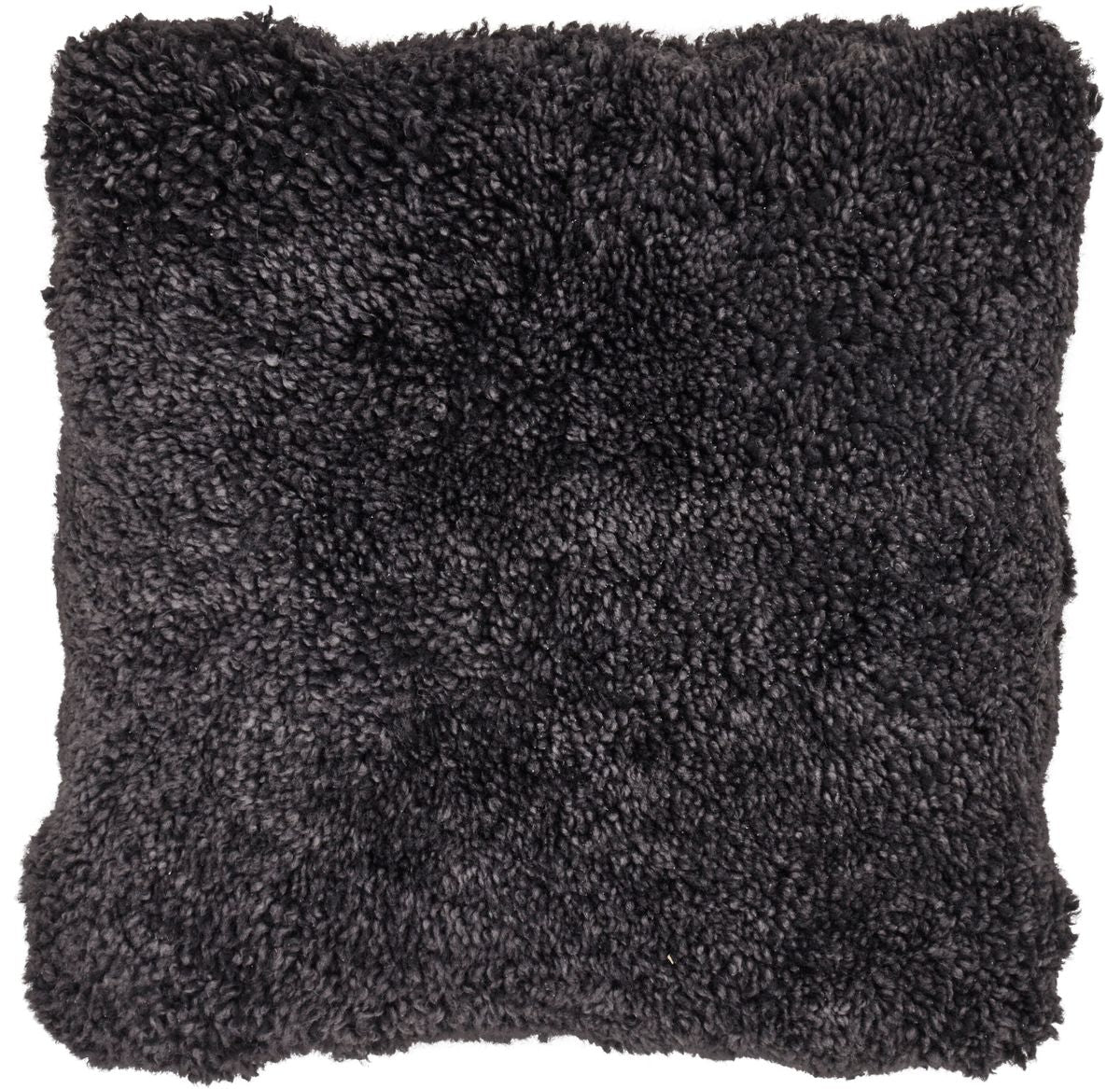 Coussin en laine courte de mouton Anthracite