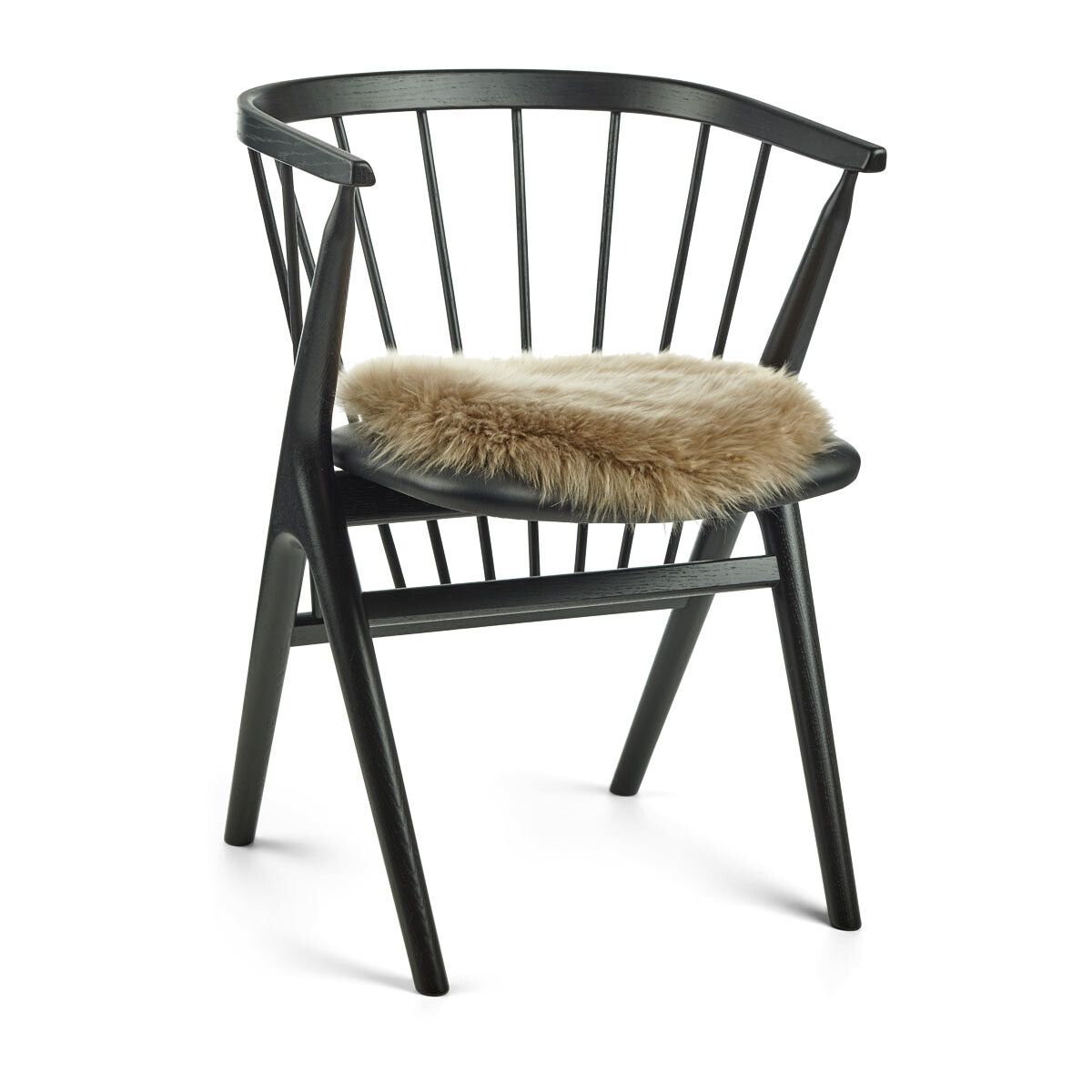 Dessus de siège en peau de mouton | Laine longue | Ø38 cm Taupe