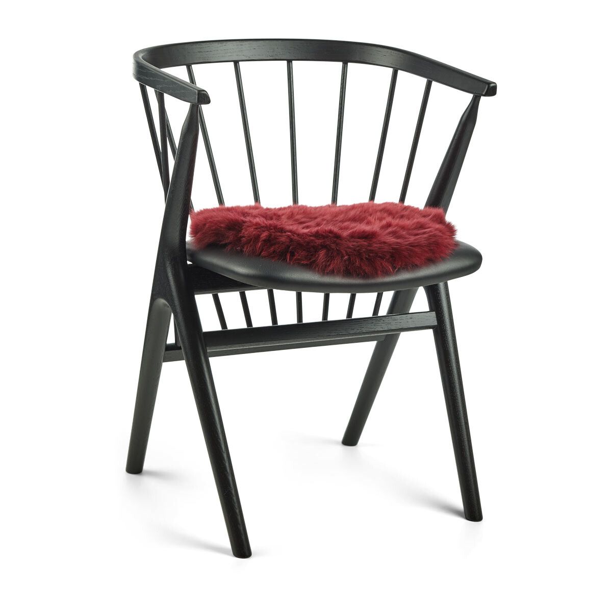 Dessus de siège en peau de mouton | Laine longue | Ø38 cm Bordeaux