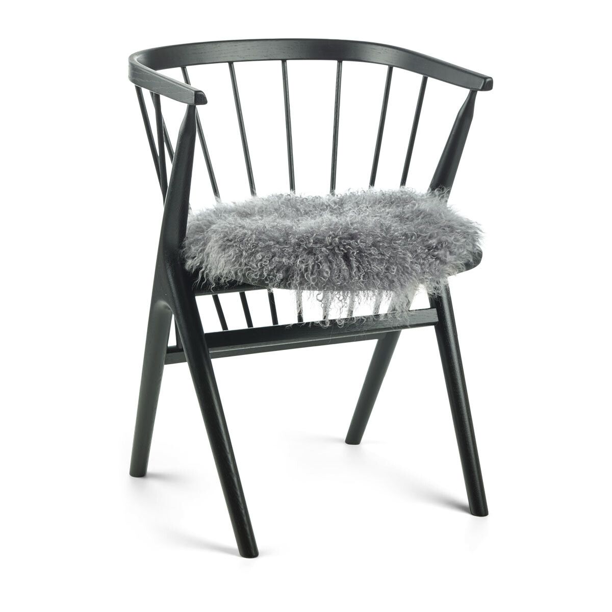 Dessus de siège en peau de mouton tibétaine | Ø38 cm Acier