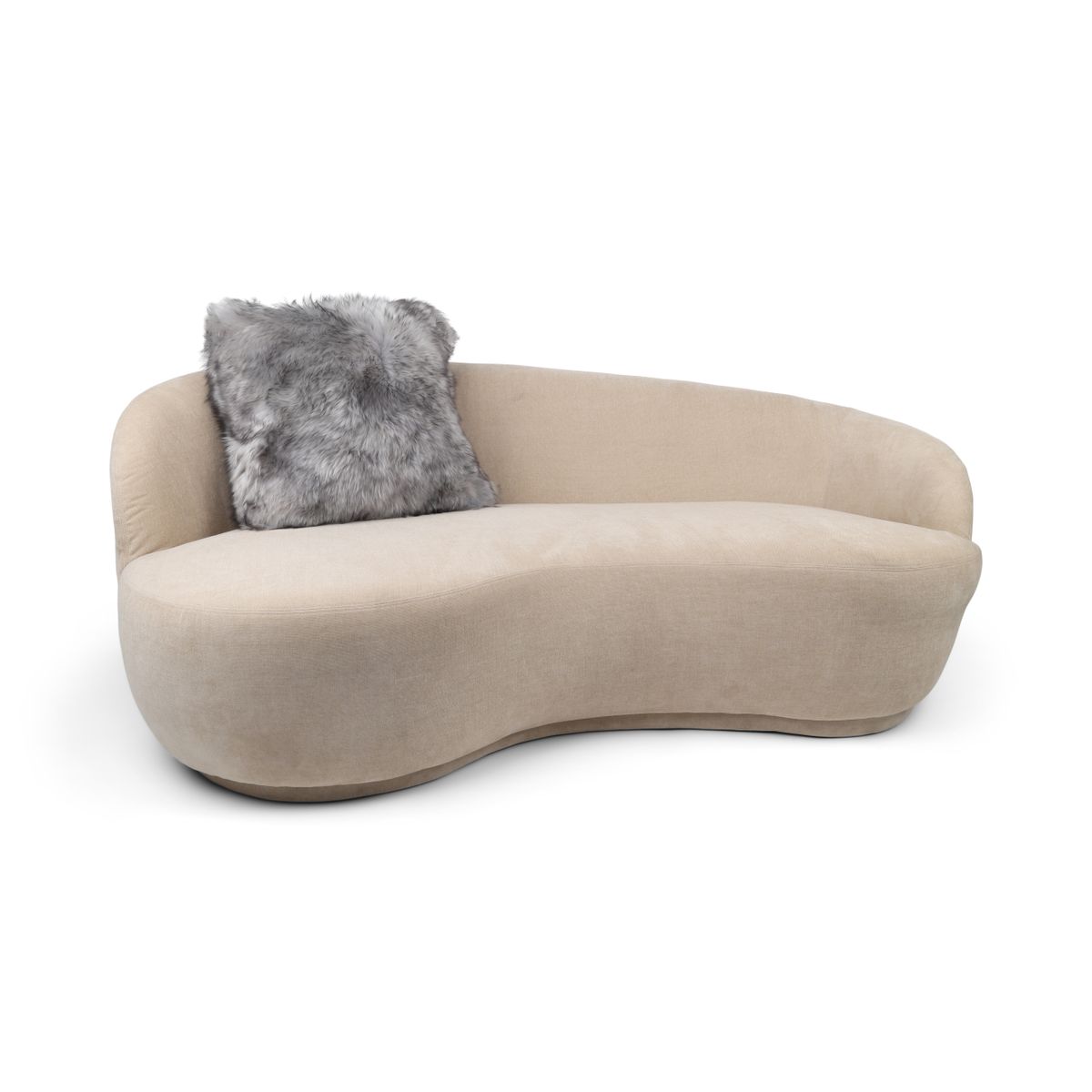 Coussin en peau de mouton Toscana | Poils longs | Double face Gris Léger