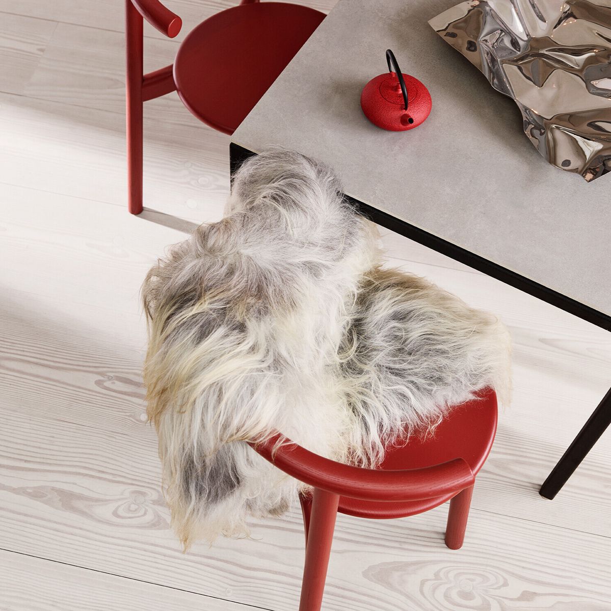 Peau de mouton islandaise | Laine longue | 90 cm Gris Naturel