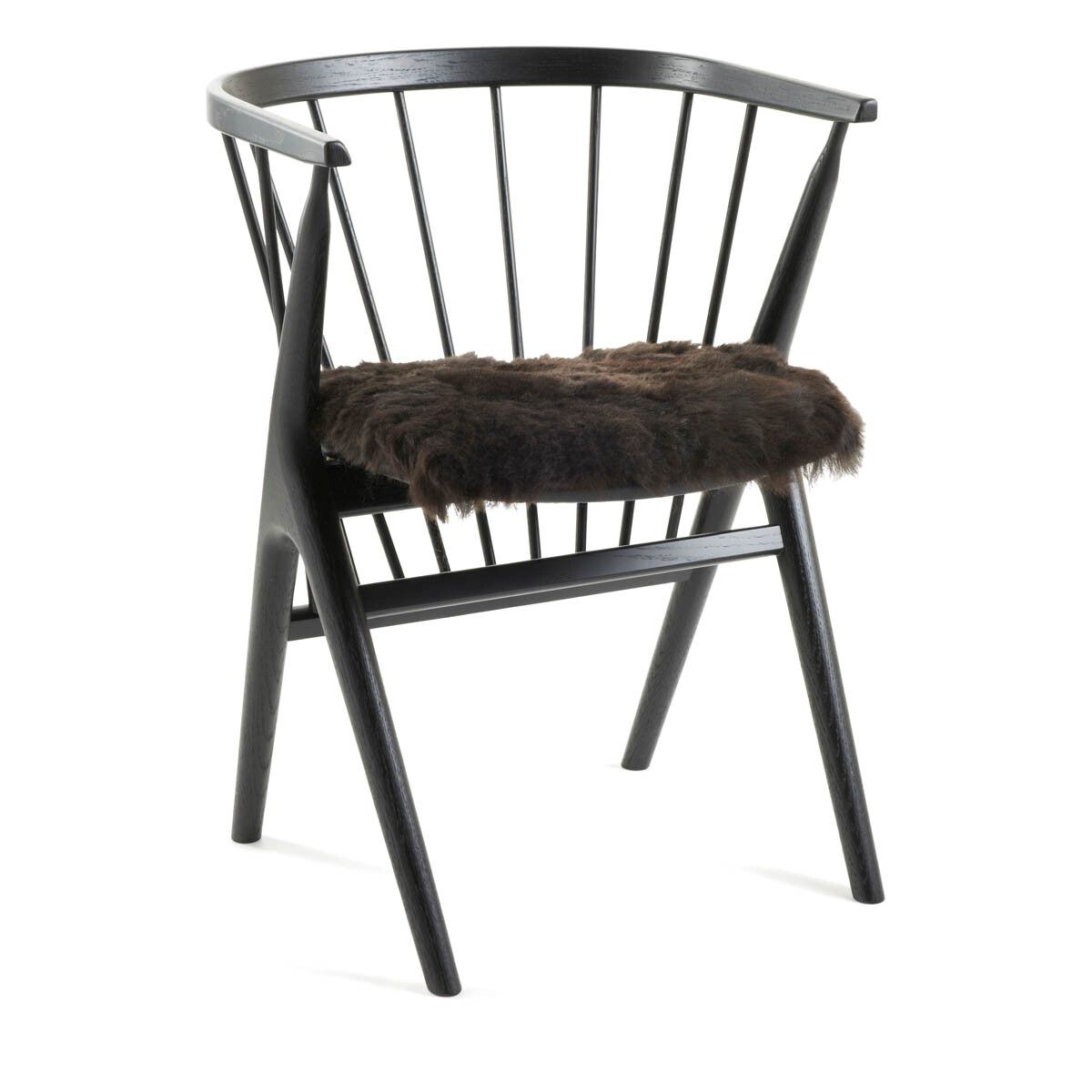 Dessus de siège en peau de mouton à laine courte | 40 × 40 cm Noirâtre