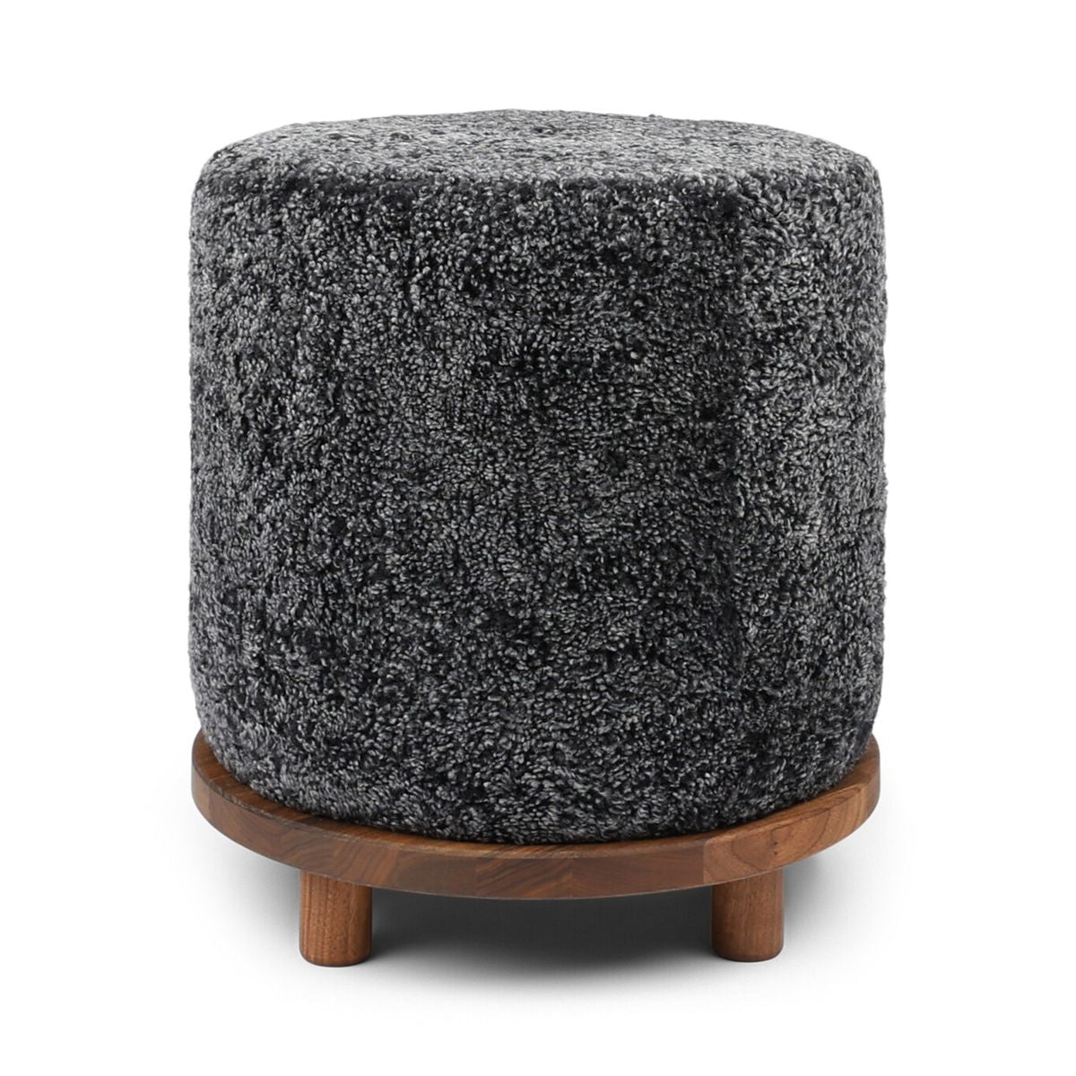 Tabouret Simon en Laine courte Anthracite