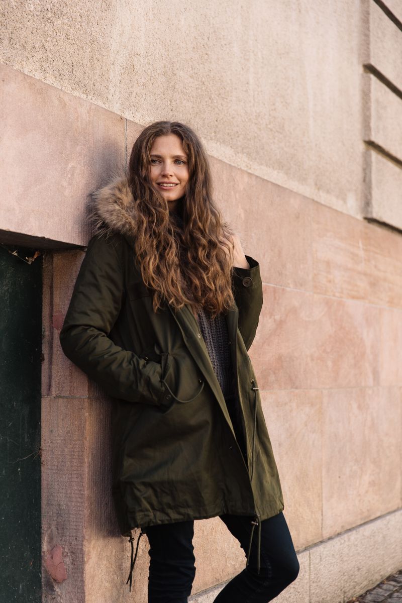 Veste Petra Vert Haie/Marron Naturel