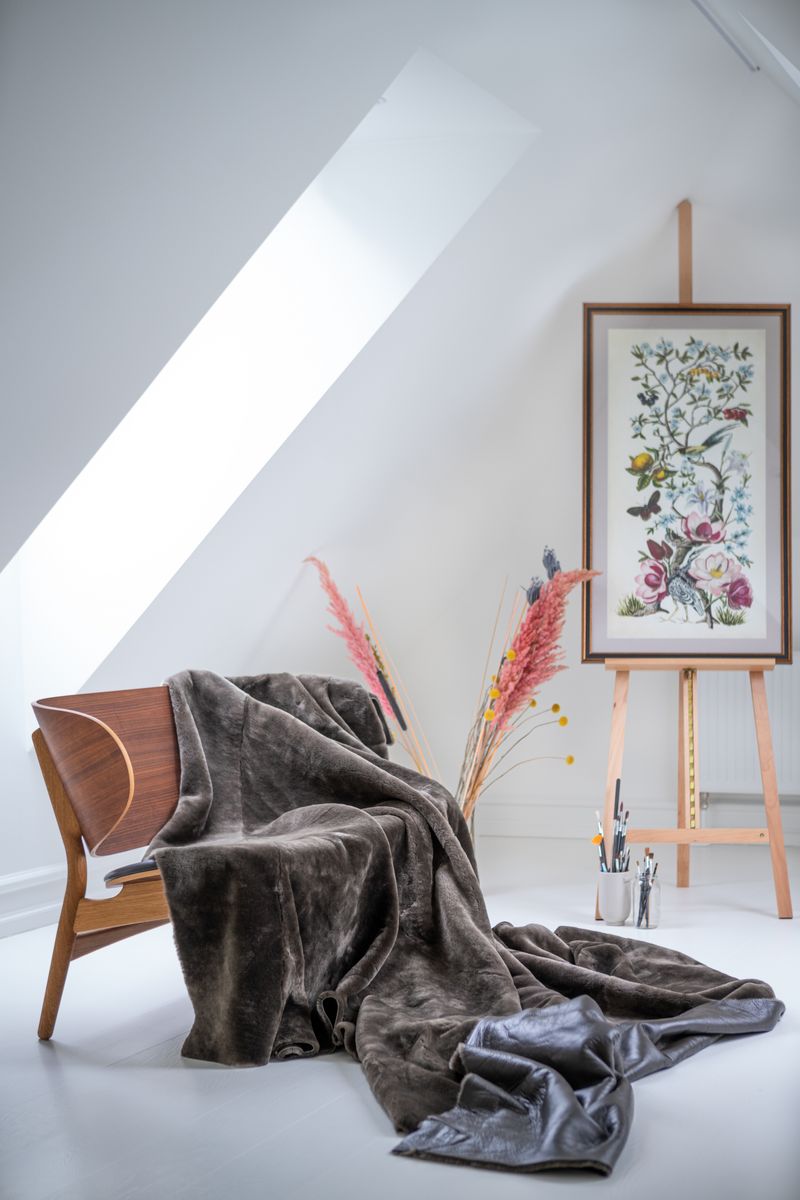 Jeté en peau de mouton double face à laine courte | 140 × 200 cm Noir