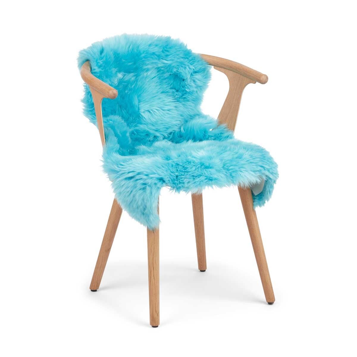 Peau de mouton de Nouvelle-Zélande à laine longue 90 cm Paon corail