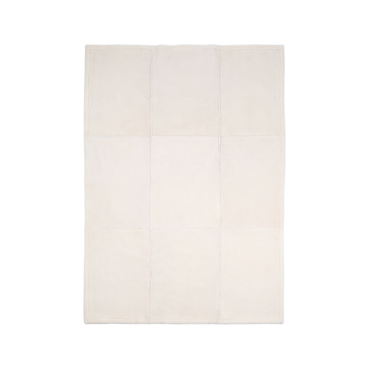 Jeté Addison | Peau de mouton double face | Laine courte Cuir brun/ivoire